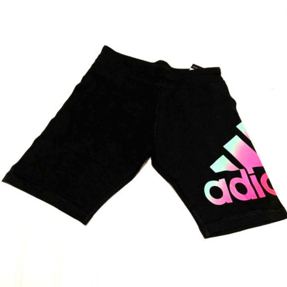 Adidas Short Black Pink Stretch Elastic Waist New size Large 14